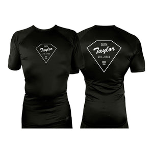 Garth Taylor Jiu-Jitsu and Martial Arts All Black Rash Guards Short Sleeves #8146 A