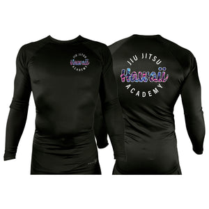 Hawaii Jiu Jitsu All Black Custom Rash Guards Long Sleeves #8147 A