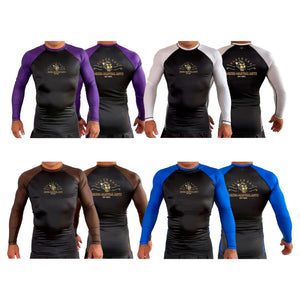 Black Cat Mixed Martial Arts and Self Defense All Black Ranked Long Sleeve Rash Guards #8148 A
