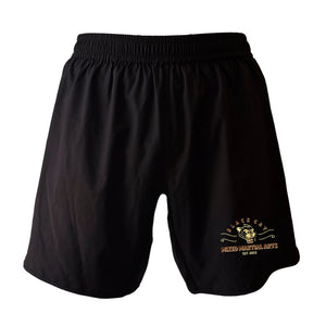 Black Cat Mixed Martial Arts and Self Defense All Black Custom Shorts 2.0 #8148 A
