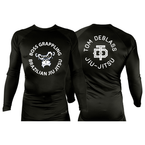 Boss Grappling All Black Custom Rash Guards Long Sleeves #8149 A