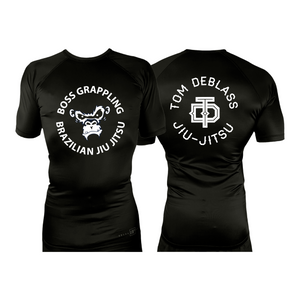 Boss Grappling All Black Custom Rash Guards Short Sleeves #8149 A