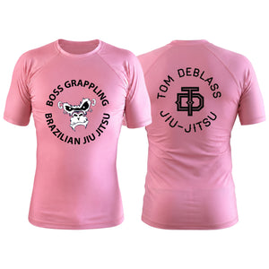 Boss Grappling Pink Custom Rash Guards Short Sleeve #8149 A
