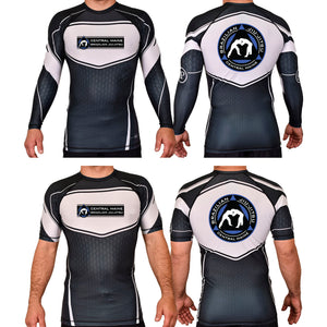 Central Maine Brazilian Jiu Jitsu Academy Rash Guards Black/White #8150 A