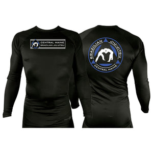 Central Maine Brazilian Jiu Jitsu All Black Custom Rash Guards Long Sleeves #8150 A