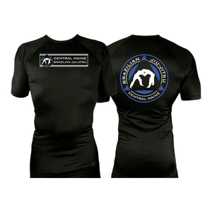 Central Maine Brazilian Jiu Jitsu All Black Custom Rash Guards Short Sleeves #8150 A