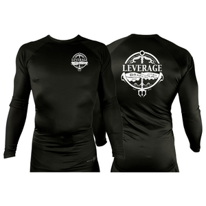 Leverage Brazilian Jiu-Jitsu All Black Custom Rash Guards Long Sleeves #8151 A