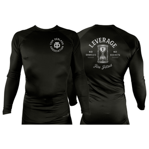 Leverage Brazilian Jiu-Jitsu All Black Custom Rash Guards Long Sleeves #8151 C