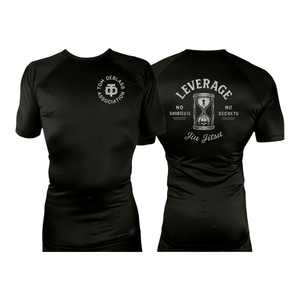 Leverage Brazilian Jiu-Jitsu All Black Custom Rash Guards Short Sleeves #8151 C