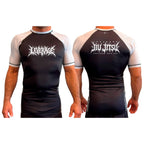 Leverage Brazilian Jiu-Jitsu All Black Ranked Short Sleeve Rash Guards #8151 G (DEATH METAL)