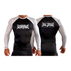 Leverage Brazilian Jiu-Jitsu All Black Ranked Long Sleeve Rash Guards #8151 G (DEATH METAL)