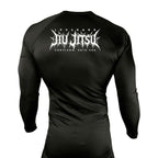 Leverage Brazilian Jiu-Jitsu All Black Rash Guards Long Sleeves #8151 G (DEATH METAL)