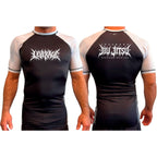 Leverage Brazilian Jiu-Jitsu All Black Ranked Short Sleeve Rash Guards #8151 G (DEATH METAL)