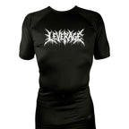 Leverage Brazilian Jiu-Jitsu All Black Rash Guards Short Sleeves #8151 G (DEATH METAL)