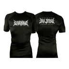 Leverage Brazilian Jiu-Jitsu All Black Rash Guards Short Sleeves #8151 G (DEATH METAL)
