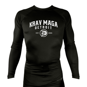 Krav Maga Detroit All Black Custom Rash Guards Long Sleeves #8152 A