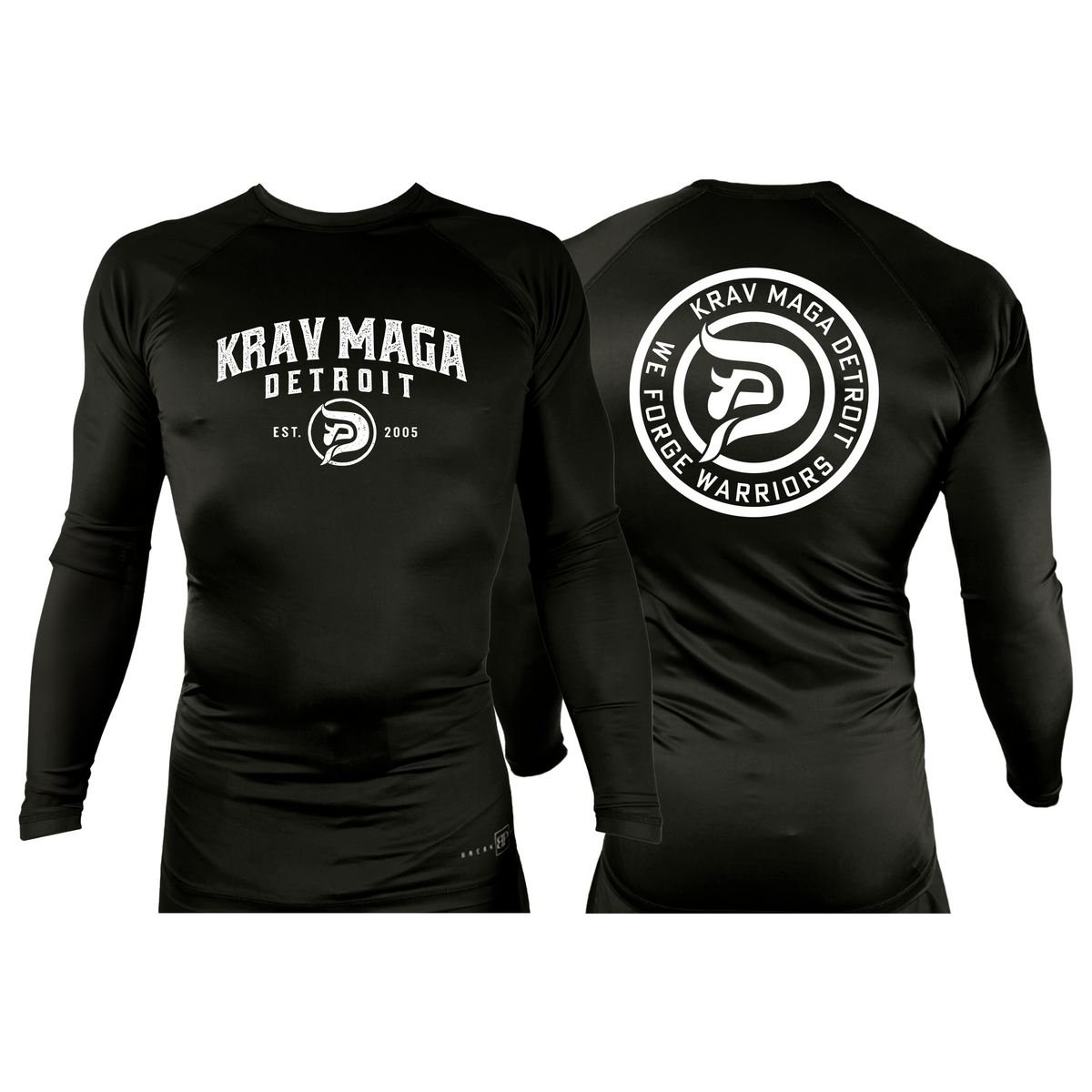 Krav Maga Detroit All Black Custom Rash Guards Long Sleeves #8152 A