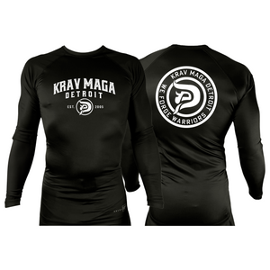 Krav Maga Detroit All Black Custom Rash Guards Long Sleeves #8152 A