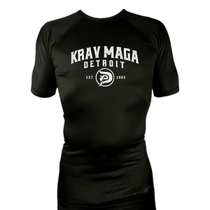 Krav Maga Detroit All Black Custom Rash Guards Short Sleeves #8152 A