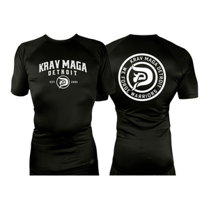 Krav Maga Detroit All Black Custom Rash Guards Short Sleeves #8152 A