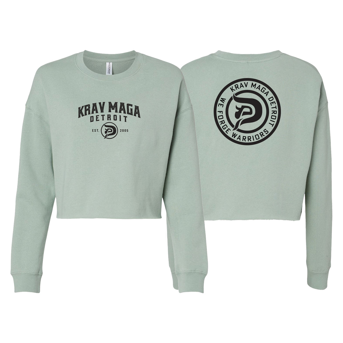 Krav Maga Detroit Women's Cropped Crewneck Sweatshirt #8152 A