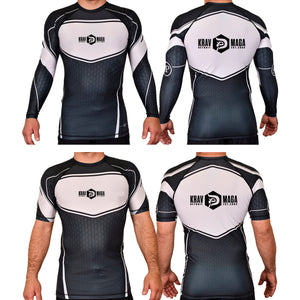 Krav Maga Detroit Academy Rash Guards Black/White #8152 C