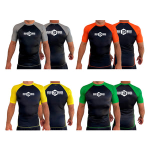 Krav Maga Detroit All Black Ranked Short Sleeve Rash Guards #8152 C