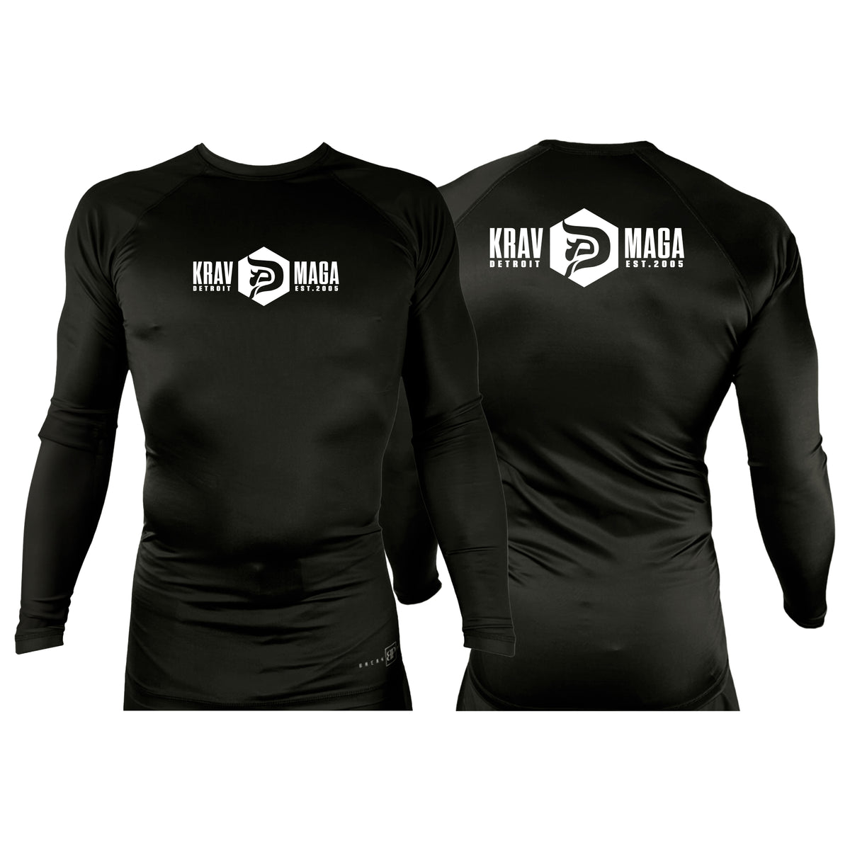 Krav Maga Detroit All Black Rash Guards Long Sleeves #8152 C
