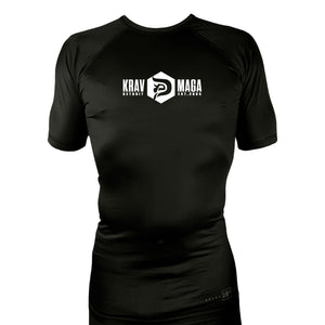 Krav Maga Detroit All Black Rash Guards Short Sleeves #8152 C