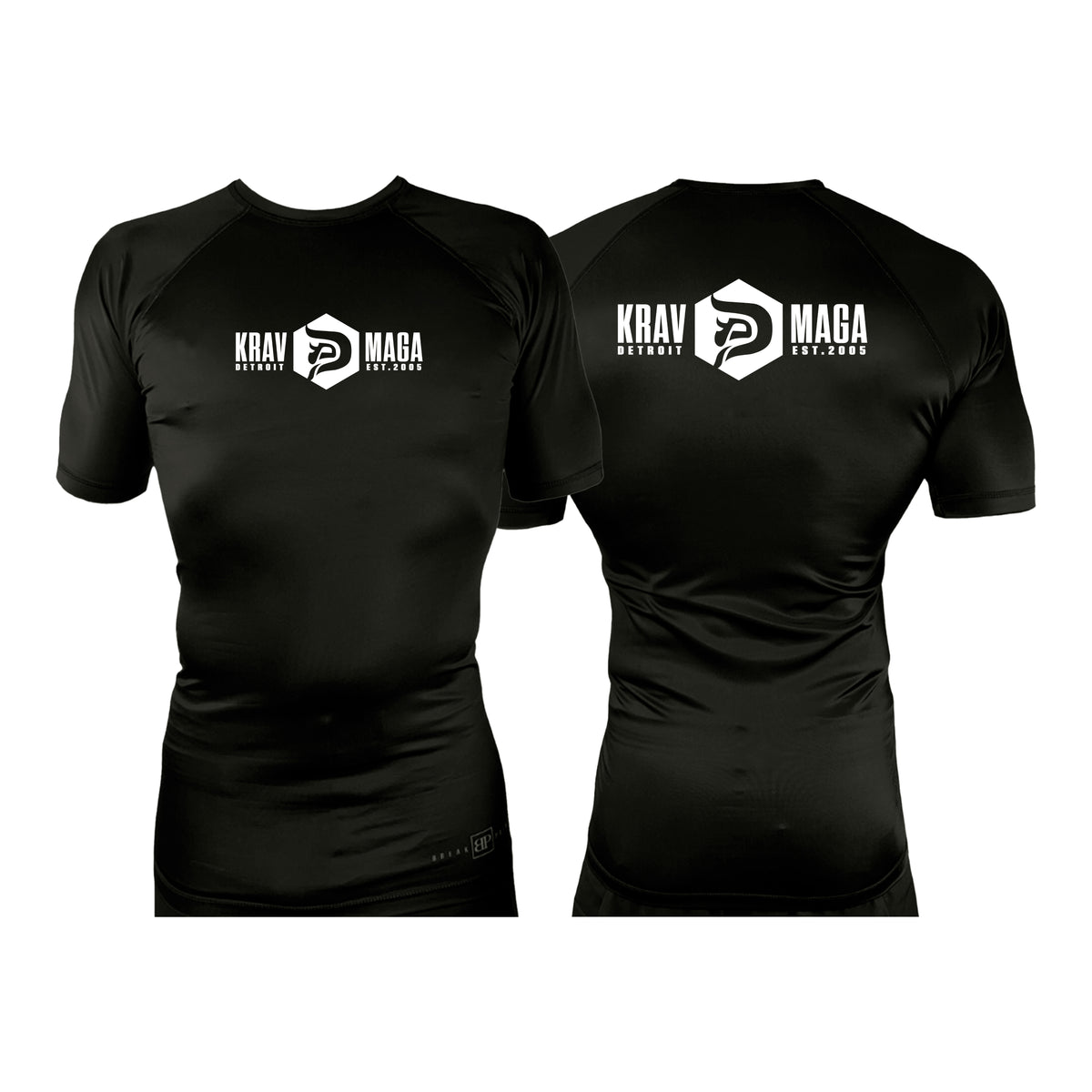 Krav Maga Detroit All Black Rash Guards Short Sleeves #8152 C