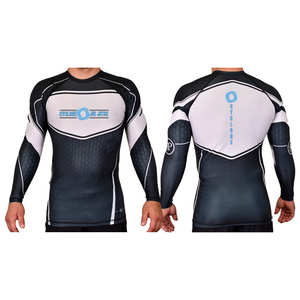 Cyclone Brazilian Jiu-Jitsu Academy Rash Guards Black/White #8154 A