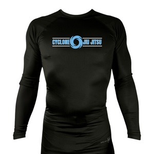 Cyclone Brazilian Jiu-Jitsu All Black Custom Rash Guards Long Sleeves #8154 A