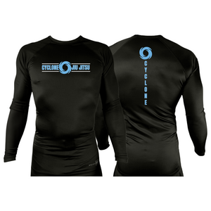 Cyclone Brazilian Jiu-Jitsu All Black Custom Rash Guards Long Sleeves #8154 A