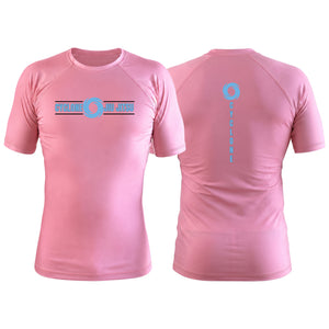 Cyclone Brazilian Jiu-Jitsu Pink Custom Rash Guards Short Sleeve #8154 A