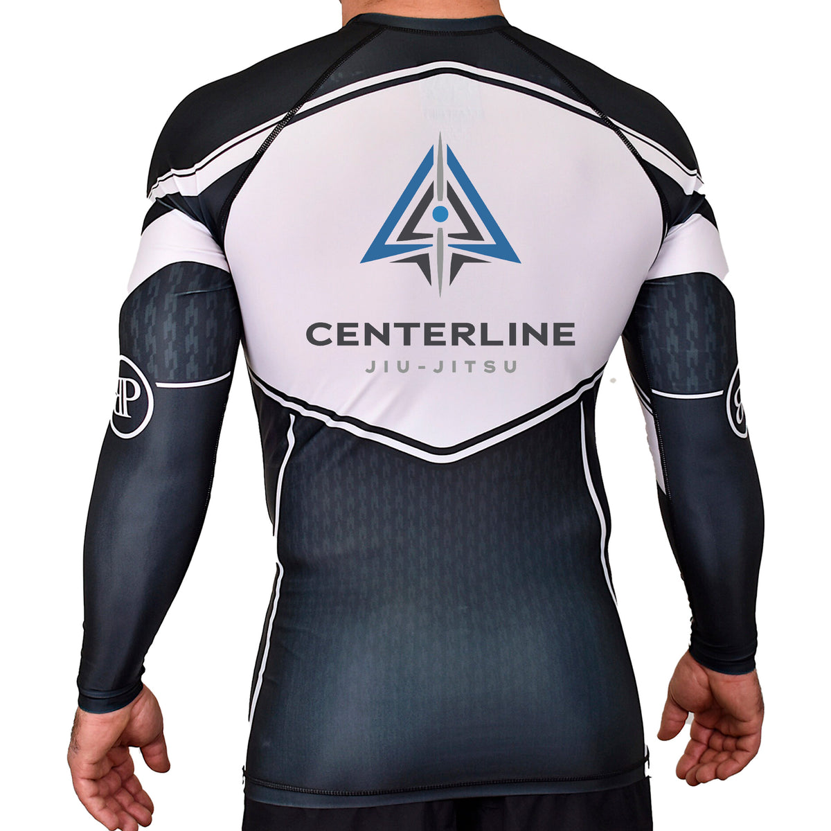 Centerline Jiu-Jitsu Academy Rash Guards Black/White #8156 A