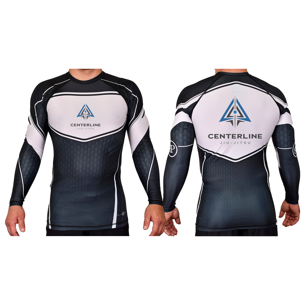 Centerline Jiu-Jitsu Academy Rash Guards Black/White #8156 A