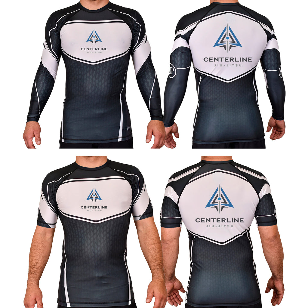 Centerline Jiu-Jitsu Academy Rash Guards Black/White #8156 A