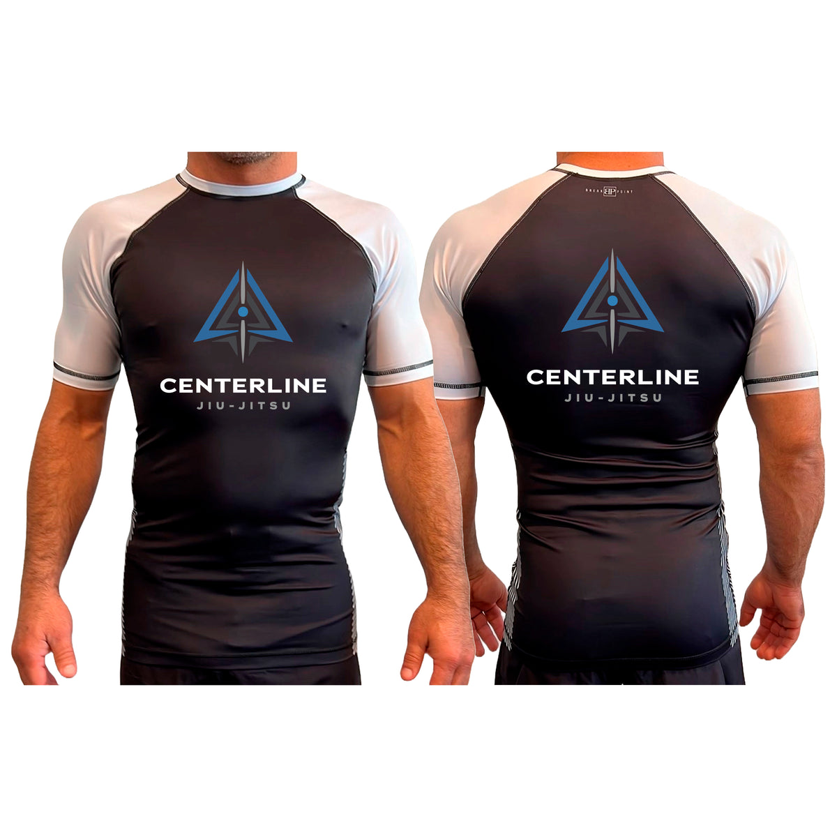 Centerline Jiu-Jitsu All Black Ranked Short Sleeve Rash Guards #8156 A