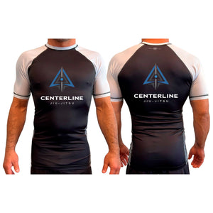 Centerline Jiu-Jitsu All Black Ranked Short Sleeve Rash Guards #8156 A