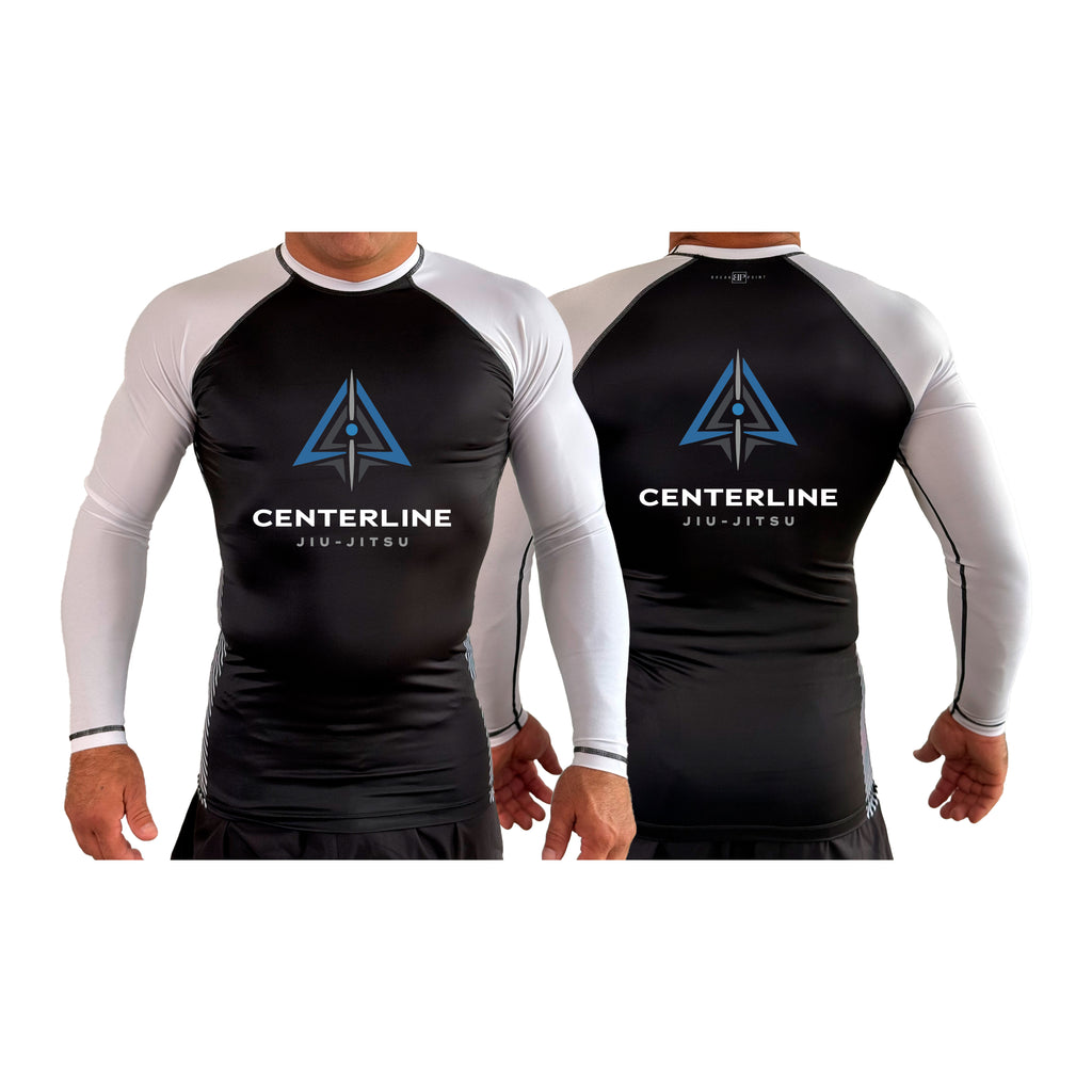 Centerline Jiu-Jitsu All Black Ranked Long Sleeve Rash Guards #8156 A