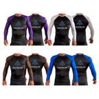 Centerline Jiu-Jitsu All Black Ranked Long Sleeve Rash Guards #8156 A