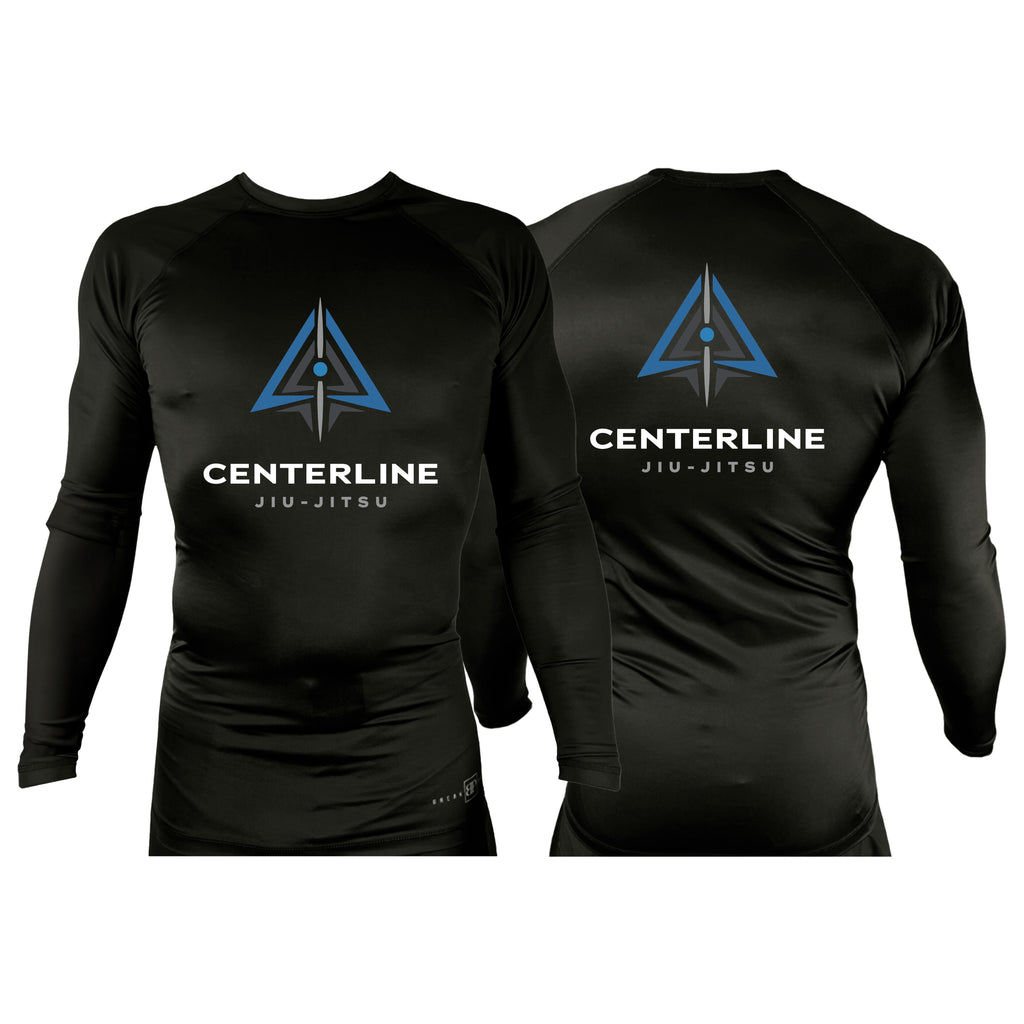 Centerline Jiu-Jitsu All Black Rash Guards Long Sleeves #8156 A