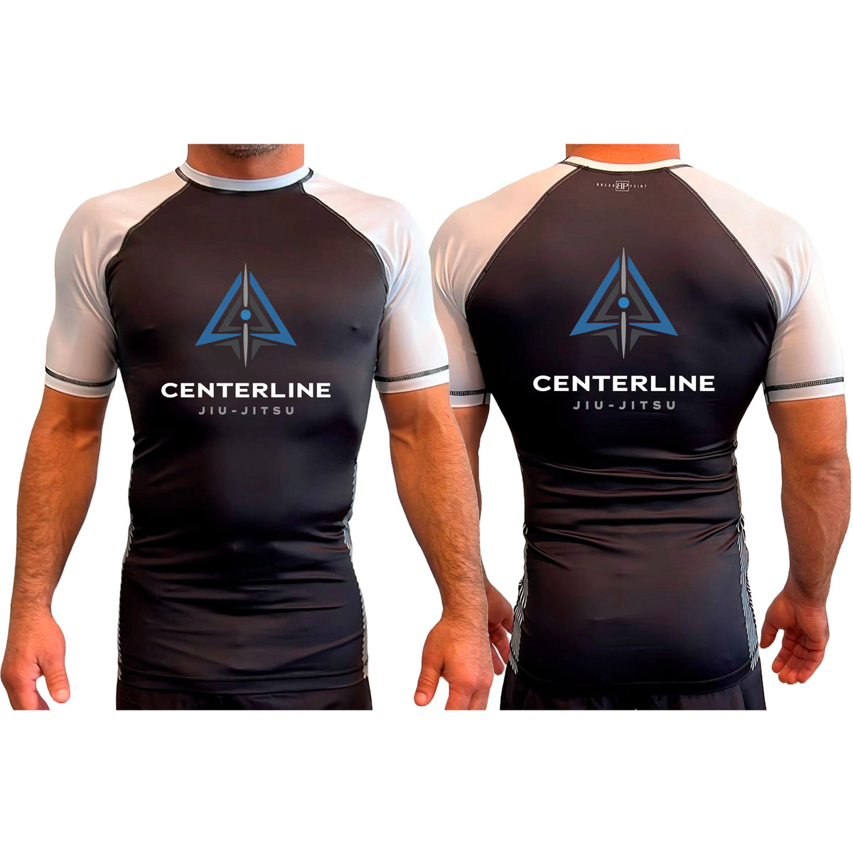 Centerline Jiu-Jitsu All Black Ranked Short Sleeve Rash Guards #8156 A