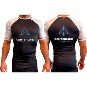 Centerline Jiu-Jitsu All Black Ranked Short Sleeve Rash Guards #8156 A