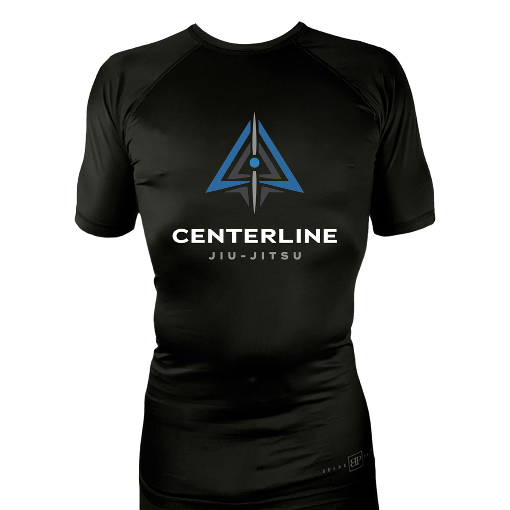 Centerline Jiu-Jitsu All Black Rash Guards Short Sleeves #8156 A
