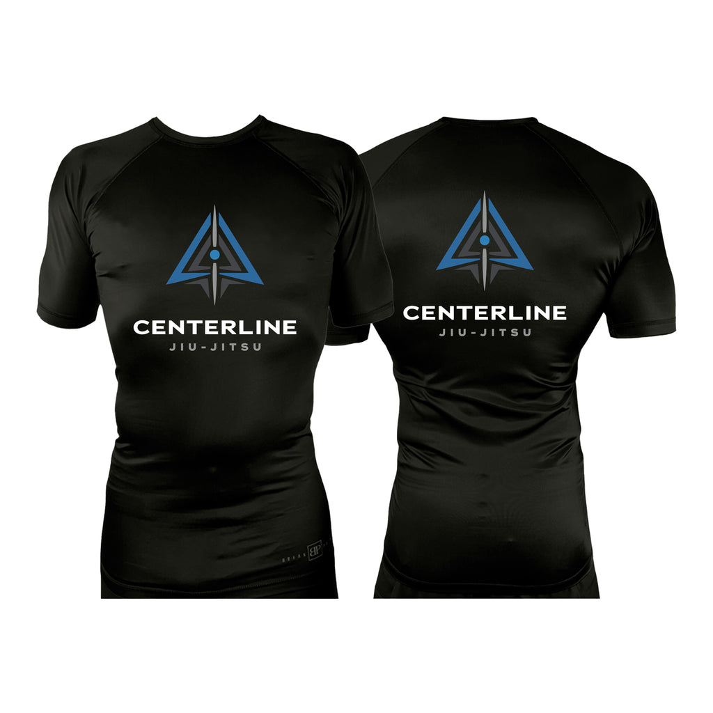 Centerline Jiu-Jitsu All Black Rash Guards Short Sleeves #8156 A