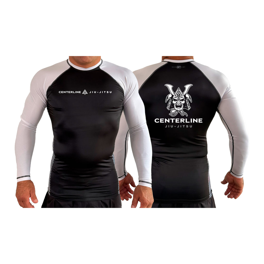 Centerline Jiu-Jitsu All Black Ranked Long Sleeve Rash Guards #8156 C