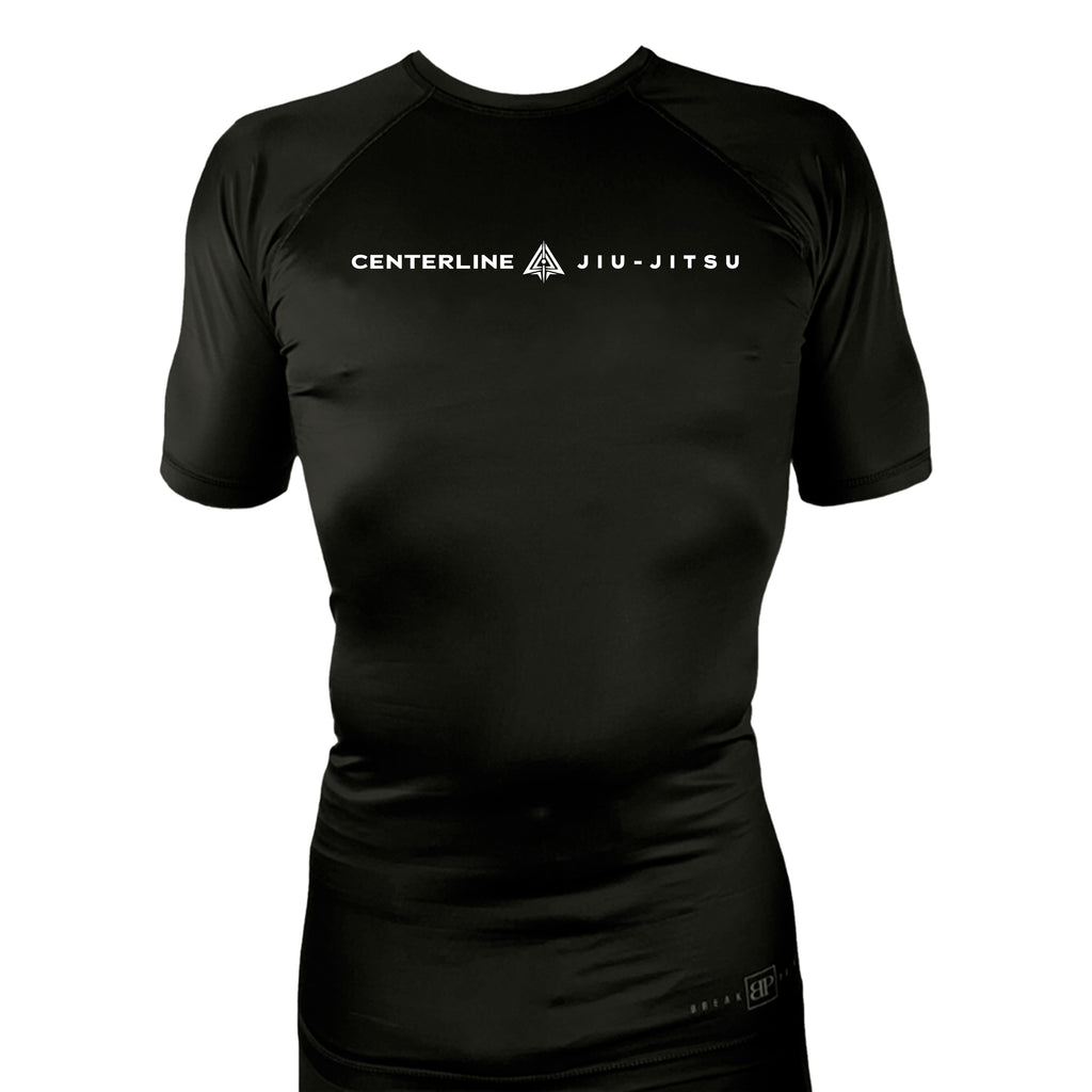 Centerline Jiu-Jitsu All Black Rash Guards Short Sleeves #8156 C