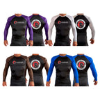 Prineville Jiu Jitsu All Black Ranked Long Sleeve Rash Guards #8157 A
