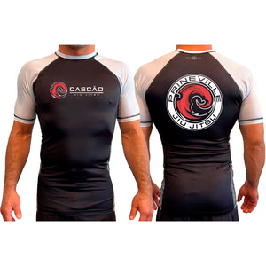 Prineville Jiu Jitsu All Black Ranked Short Sleeve Rash Guards #8157 A